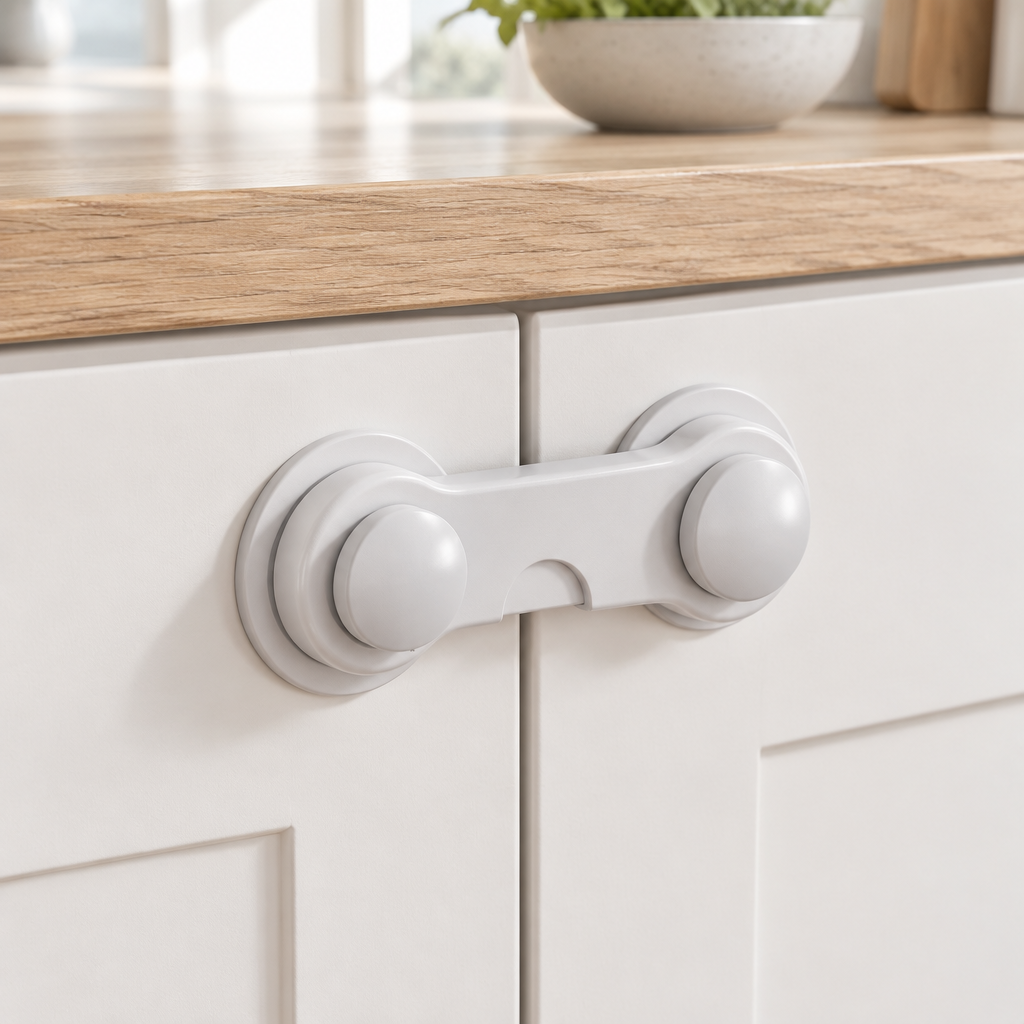 Baby Safety Cabinet Locks - Child Proof Latch for Drawers, Cupboards, Fridge & Toilet (4 Pack)