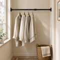 No-Drill Tension Curtain Rod - Thick Adjustable Spring Rod for Bathroom, Closet & Balcony