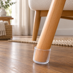 Transparent Silicone Chair Leg Caps - Anti-Slip Durable Furniture Leg Protectors, Set of 4