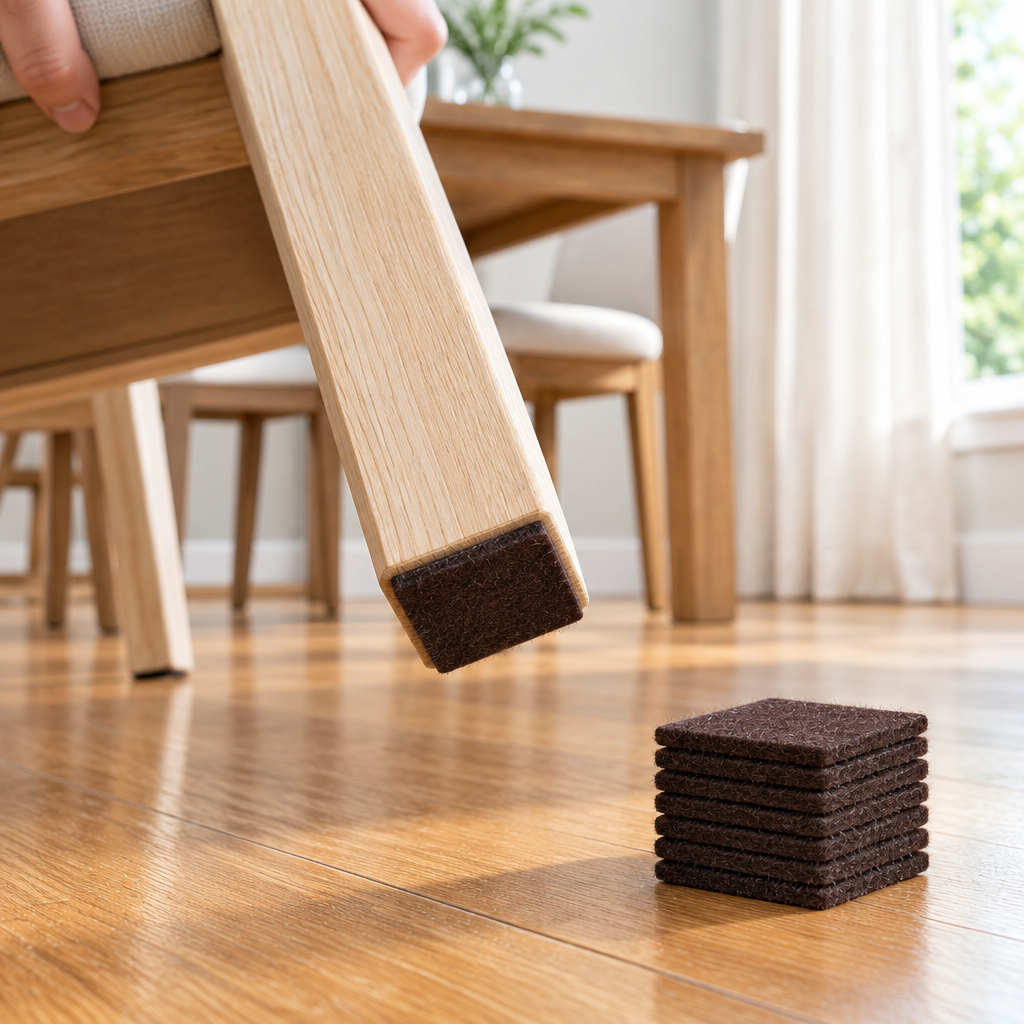 Self-Adhesive Felt Furniture Pads - Thick Wear-Resistant Anti-Slip Pads for Table & Sofa Legs