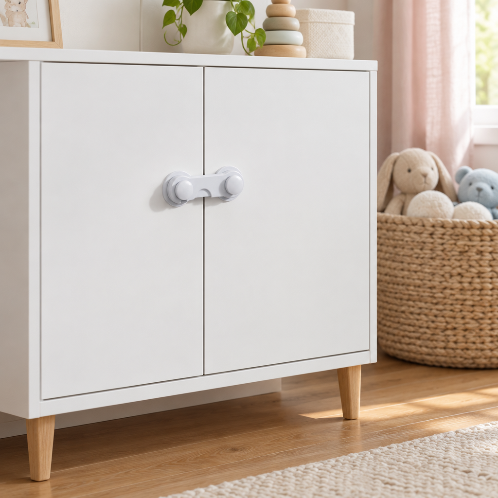 Baby Safety Cabinet Locks - Child Proof Latch for Drawers, Cupboards, Fridge & Toilet (4 Pack)